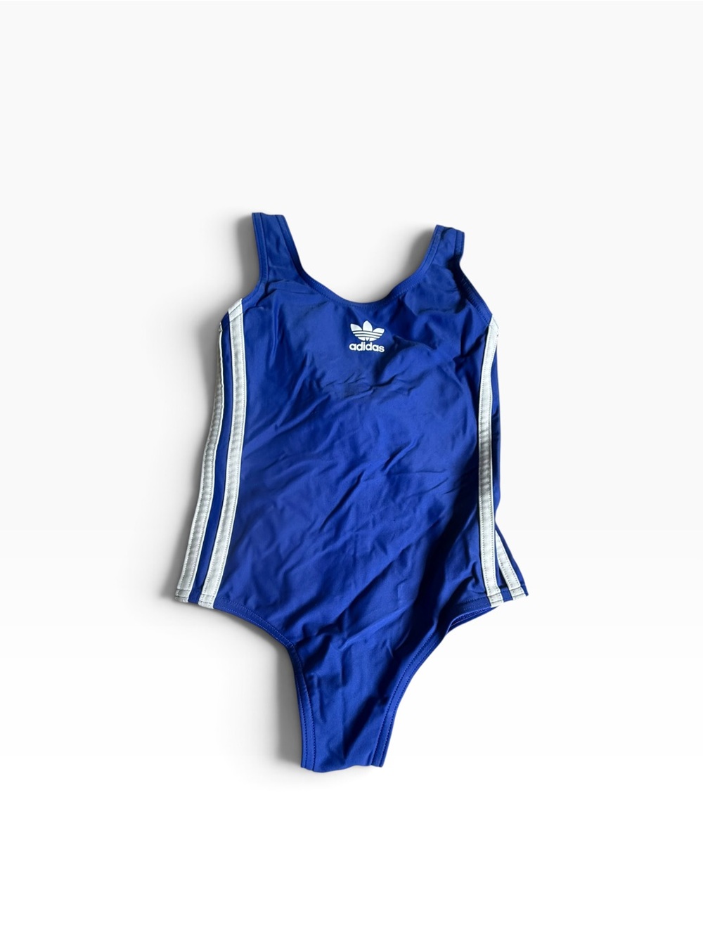 adidas Kids Royal Blue One-Piece Swimsuit with White Stripes